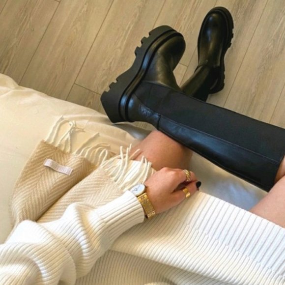 Zara Leather Lug Sole Boots - Blogger Favorite - Picture 3 of 9